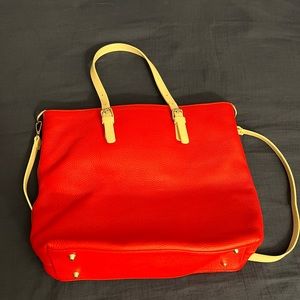 Red Leather Women’s Bag, Made in and Bought from Italy
